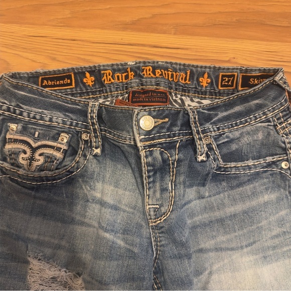 Rock Revival Light Blue Distressed Skinny Jeans - Picture 6 of 6